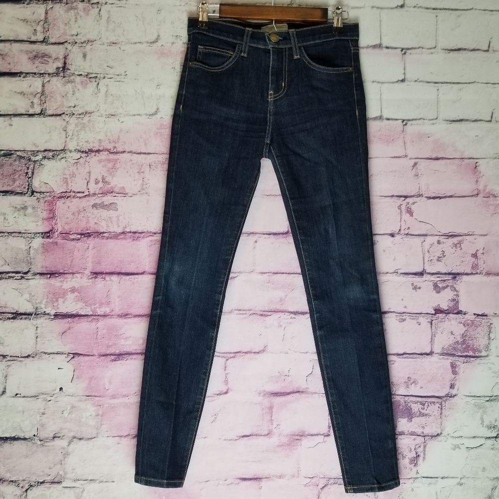 CURRENT/ELLIOT THE HIGH WAIST SKINNY DARK WASH JEANS 25/0